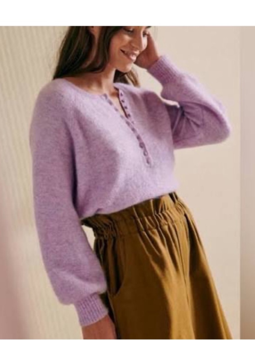 Sezane Leon Jumper Black half button mohair sweater Size XS - Picture 9 of 10